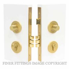 WINDSOR 1550 MSB NIDO DOUBLE TURN LOCK KIT PLAIN MATT SATIN BRASS