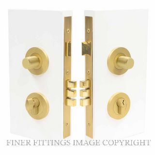 WINDSOR 1550 MSB NIDO DOUBLE TURN LOCK KIT PLAIN MATT SATIN BRASS