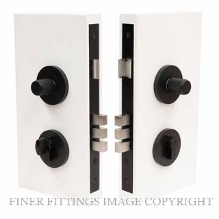 WINDSOR 1551 BLK NIDO DOUBLE TURN LOCK KIT DIAMOND KNURL MATT BLACK