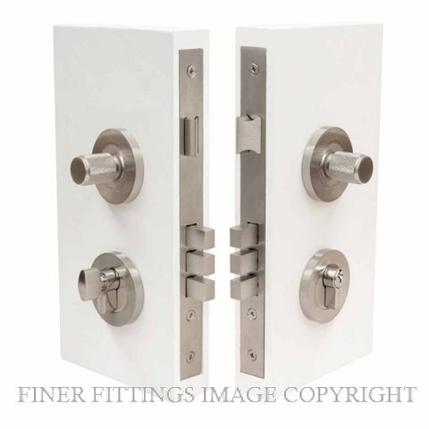 WINDSOR 1551 BN NIDO DOUBLE TURN LOCK KIT DIAMOND KNURL BRUSHED NICKEL