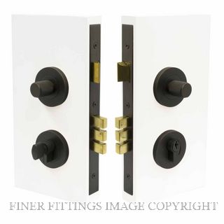 WINDSOR 1551 DRB NIDO DOUBLE TURN LOCK KIT DIAMOND KNURL DARK ROMAN BRASS