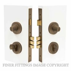 WINDSOR 1551 RB NIDO DOUBLE TURN LOCK KIT DIAMOND KNURL ROMAN BRASS
