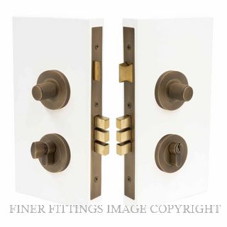WINDSOR 1551 RB NIDO DOUBLE TURN LOCK KIT DIAMOND KNURL ROMAN BRASS