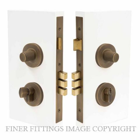WINDSOR 1551 RB NIDO DOUBLE TURN LOCK KIT DIAMOND KNURL ROMAN BRASS