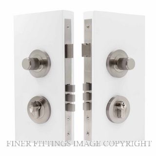 WINDSOR 1552 BN NIDO DOUBLE TURN LOCK KIT LINEAR KNURL BRUSHED NICKEL