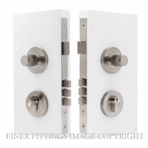 WINDSOR 1552 BN NIDO DOUBLE TURN LOCK KIT LINEAR KNURL BRUSHED NICKEL