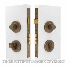 WINDSOR 1552 RB NIDO DOUBLE TURN LOCK KIT LINEAR KNURL ROMAN BRASS