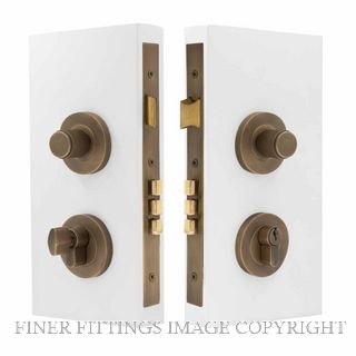 WINDSOR 1552 RB NIDO DOUBLE TURN LOCK KIT LINEAR KNURL ROMAN BRASS