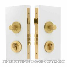 WINDSOR 1552 MSB NIDO DOUBLE TURN LOCK KIT LINEAR KNURL MATT SATIN BRASS