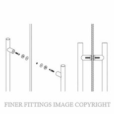 JNF IN.08.ADV.35 UNIFIX GLASS BACK TO BACK FIXINGS 35MM SATIN STAINLESS