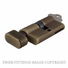 SDG21611-KA3 DUAL FUNCTION KEY-TURN EURO CYLINDER ANTIQUE BRASS