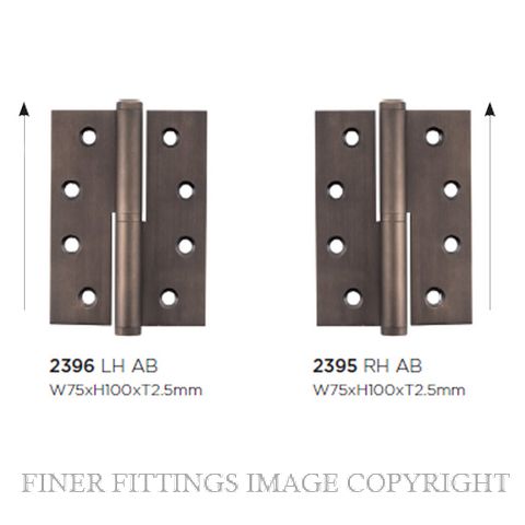 SDG 2395 - 2396 LIFT OFF HINGES ANTIQUE BRASS