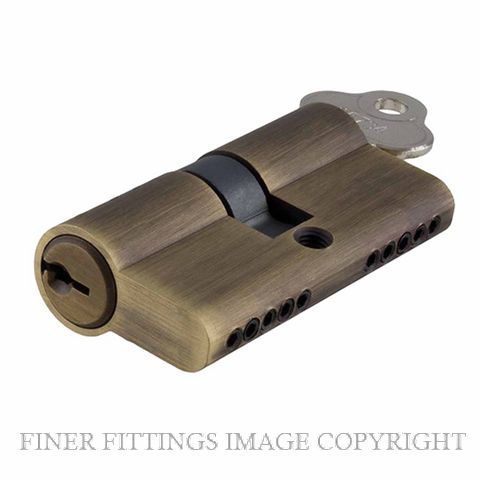 SDG21601-KA3 DUAL FUNCTION KEY-KEY EURO CYLINDER ANTIQUE BRASS