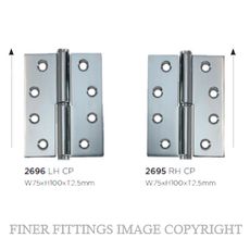 SDG 2695 - 2696 LIFT OFF HINGES CHROME PLATE