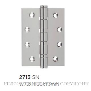 SDG 2713 HINGE - BALL BEARING SATIN NICKEL 100X75MM