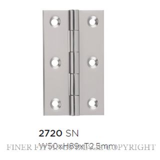 SDG 2720 HINGE - FIXED PIN SATIN NICKEL 89X50MM