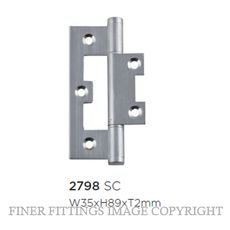 SDG 2798 HINGE - HIRLINE SATIN CHROME 89X35MM