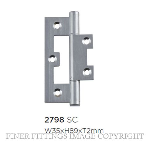 SDG 2798 HINGE - HIRLINE SATIN CHROME 89X35MM