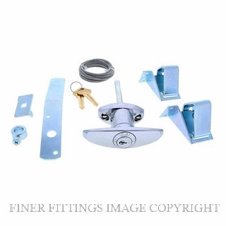 LENLOK LTH-FF-C4-KIT FRONT FIX GARAGE DOOR KIT CHROME PLATE