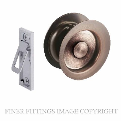 GAINSBOROUGH 396ABCC CAVITY DOOR LOCK PASSAGE AGED BRUSHED COPPER