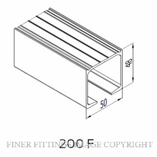 BRIO 200F-A20 200F TRACK AL CLEAR ANODISED 2.0M