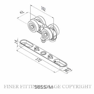 BRIO 58SS/M HANGER PAIR 400 RECESS MOUNT