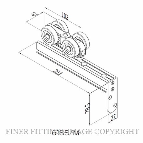 BRIO 61SS/M HANGER PAIR 400 ZERO CLEARANCE