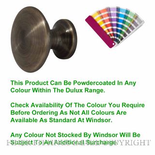 WINDSOR 6200 25MM BRASS KNOB BUTTON STYLE POWDERCOAT