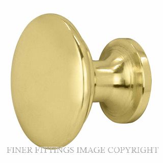 WINDSOR 6200 25MM BRASS KNOB BUTTON STYLE UNLACQUERED BRASS