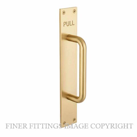 DW 1429 PB GRIP HANDLE PLATE ENGRAVED (PULL) SATIN BRASS