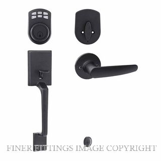 EZSET EZSET KE400CAHNBLK CAPRI GRIPSET + HAWTHORN LEVER + KEYPAD DEADBOLT BLACK