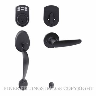 EZSET EZSET KE400MAHNBLK MAYFAIR GRIPSET + HAWTHORN LEVER + KEYPAD DEADBOLT BLACK