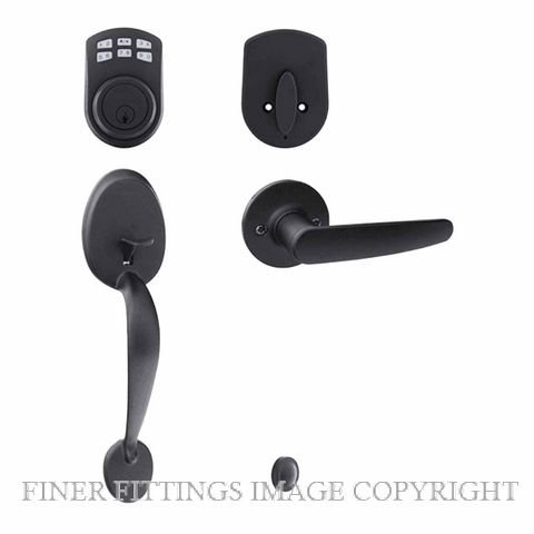EZSET EZSET KE400MAHNBLK MAYFAIR GRIPSET + HAWTHORN LEVER + KEYPAD DEADBOLT BLACK