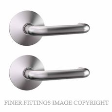 CARBINE CRISI CRF136-L7-SS ROUND ROSE LEVER HANDLE SET SATIN STAINLESS 316