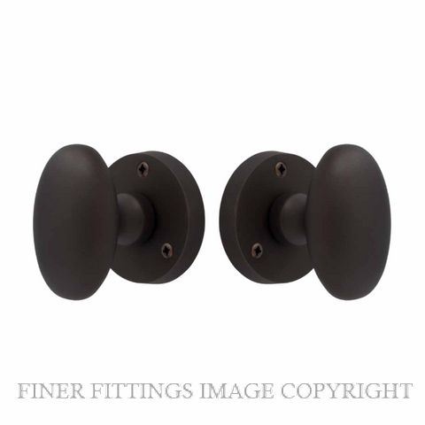 WINDSOR 5071-5072 OVAL KNOB ON ROSE UNLACQUERED VINTAGE BRONZE