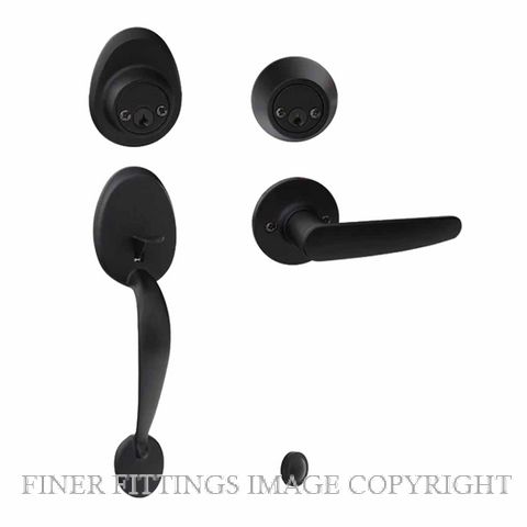 EZSET EZ410MAHNBLK MAYFAIR ENT/SET DBL CYL HAWTHORN MATT BLACK