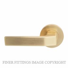 WINDSOR ASTRON QUBE MSB LEVER ON ROSE MATT SATIN BRASS