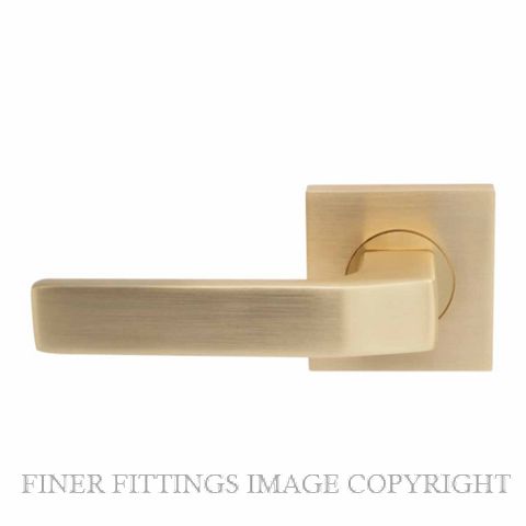 WINDSOR QUBE ELITE LEVER ON ROSE MATT SATIN BRASS