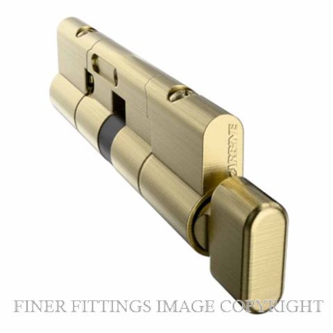 CARBINE CPF-5T-50-50SB KEY & TURN EURO CYLINDER SATIN BRASS