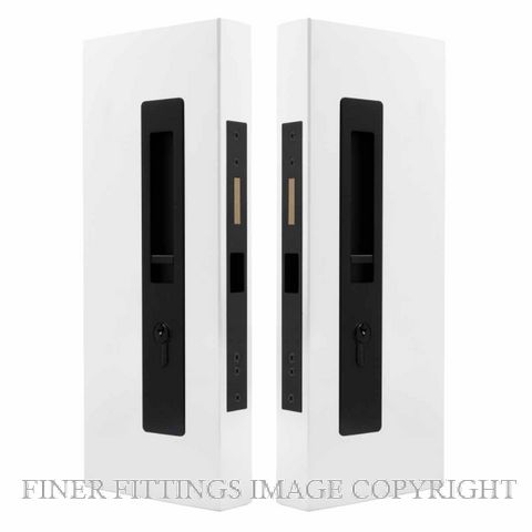 WINDSOR 5730 LUME SLIDING DOOR LOCKSET  KEY-KEY MATT BLACK