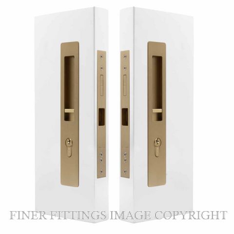 WINDSOR 5730 LUME SLIDING DOOR LOCKSET  KEY-KEY MATT SATIN BRASS