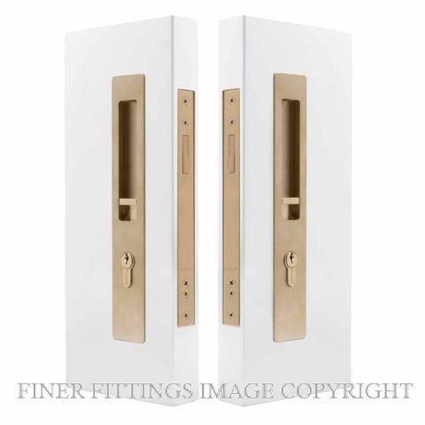 WINDSOR 5730 LUME SLIDING DOOR LOCKSET  KEY-KEY UNLACQUERED SATIN BRASS