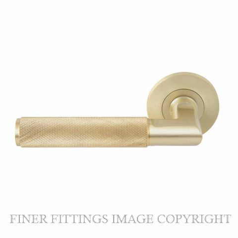 WINDSOR 8411 - 8471 USB LUMINA DIAMOND KNURL LEVER ON ROSE UNLACQUERED SATIN BRASS