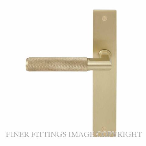 WINDSOR 8413 - 8476 USB LUMINA DIAMOND KNURL LEVER ON PLATE UNLACQUERED SATIN BRASS