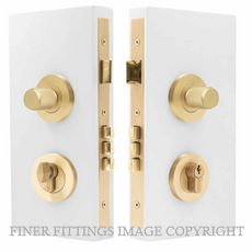 WINDSOR 1551 USB NIDO DOUBLE TURN LOCK KIT DIAMOND KNURL UNLACQUERED SATIN BRASS