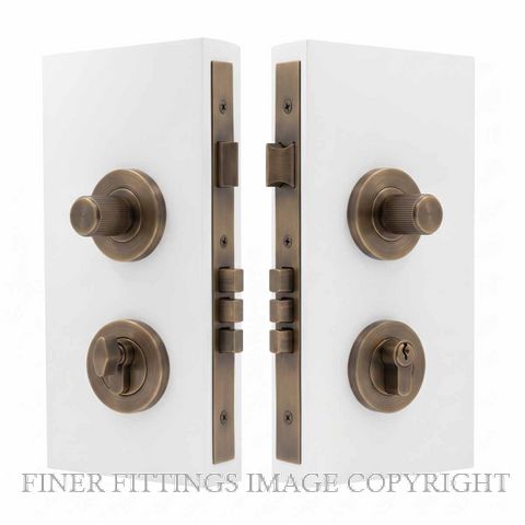 WINDSOR 1552 OR NIDO DOUBLE TURN LOCK KIT LINEAR KNURL OIL RUBBED BRONZE