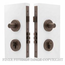 WINDSOR 1550 OR NIDO DOUBLE TURN LOCK KIT PLAIN OIL RUBBED BRONZE