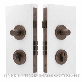WINDSOR 1550 OR NIDO DOUBLE TURN LOCK KIT PLAIN OIL RUBBED BRONZE