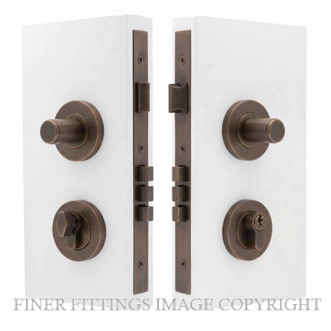 WINDSOR 1550 OR NIDO DOUBLE TURN LOCK KIT PLAIN OIL RUBBED BRONZE