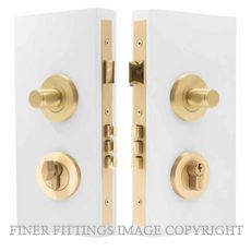 WINDSOR 1550 USB NIDO DOUBLE TURN LOCK KIT PLAIN UNLACQUERED SATIN BRASS